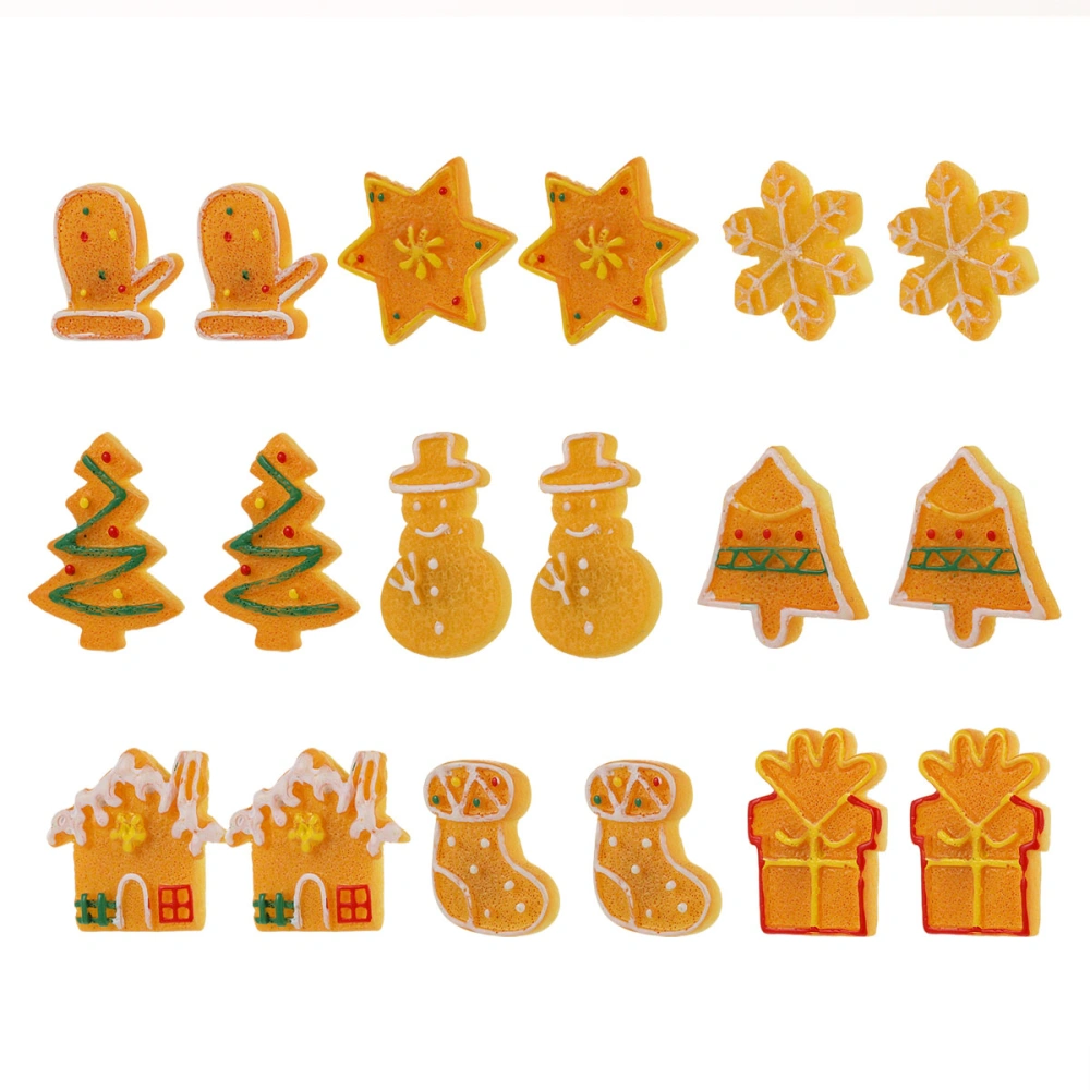 18PCS DIY Resin Christmas Charms Snowman Gift Box Earring Pendants (Orange)