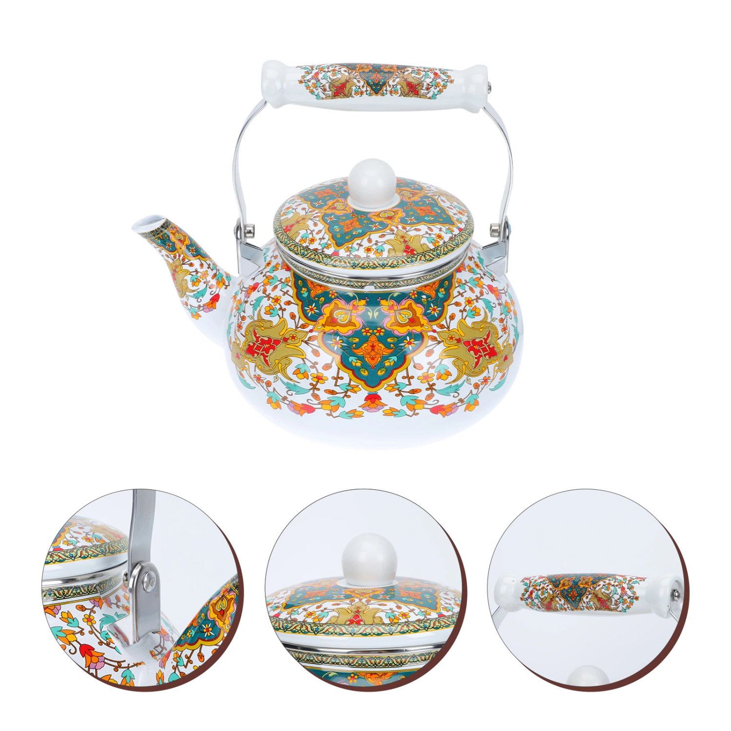1pc 2.5L Enamel Teapot Durable Heating Water Kettle Kitchen Thickened Teapot