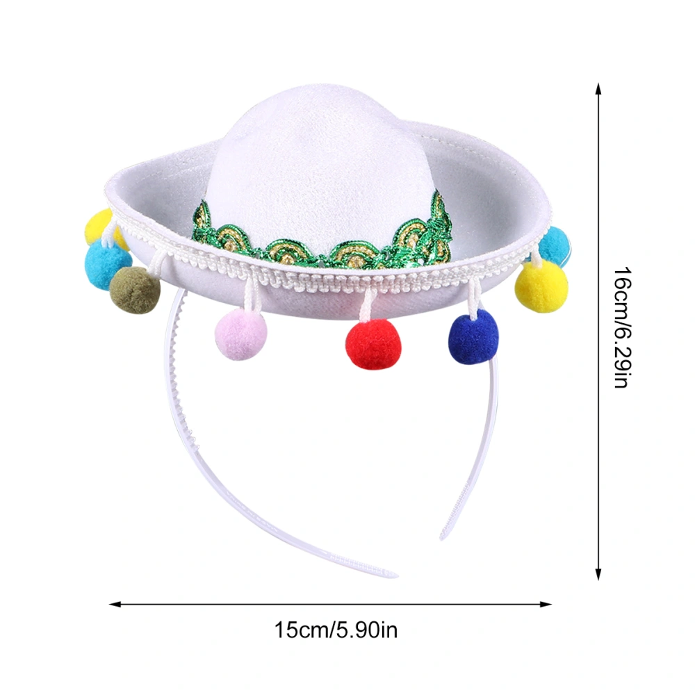 4pcs Hat Design Hair Funny Headband Adorable Hair Accessory Mini Mexican Hat Headband for Woman Kids Party Festival