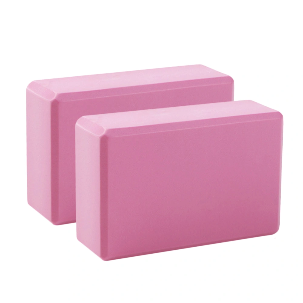 2PCS EVA Material Yoga Brick Thickening Fitness Yoga Brick Yoga Dance Practice Brick Multi-purpose Yoga Dance Supplies for Home Women Use Pink