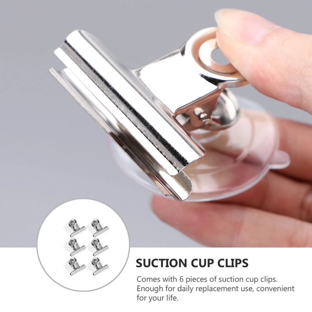 5Pcs Household Suction-cup Clamps Stainless Suction Clips Convenient Window Clips