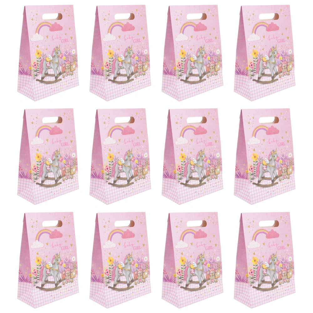 12pcs Cartoon Gift Bags Gift Packaging Bag Handheld Candy Bag Party Favors Bag