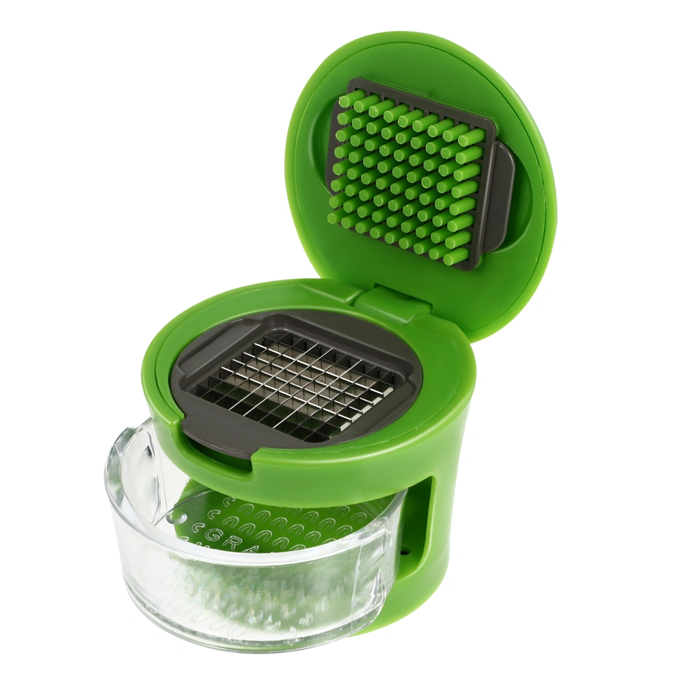 Garlic Press Chopper Slicer Hand Presser Grinder Crusher Practical Kitchen Tools (Green)