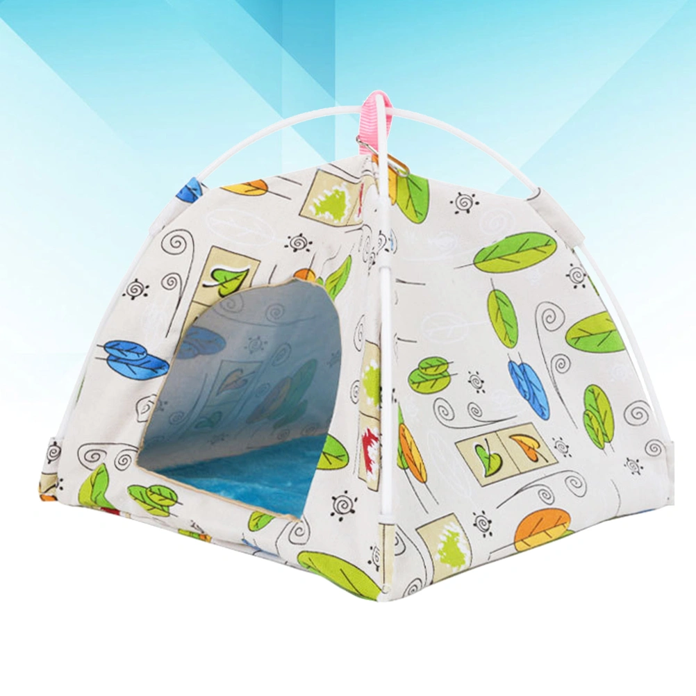 Green Leaf Printed Hanging Birds Tent Premium Indoor Outdoor Parrot Bed House Canvas Tent S