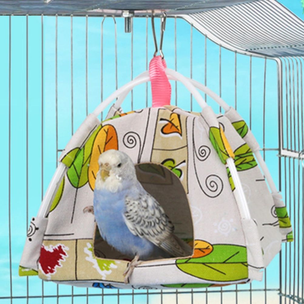 Green Leaf Printed Hanging Birds Tent Premium Indoor Outdoor Parrot Bed House Canvas Tent S