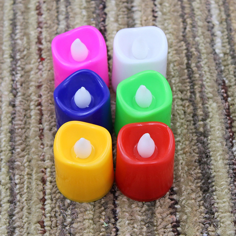 6pcs Colorful LED Candle Light Electric Candle Lamp Candle Lamp Romantic Night Light