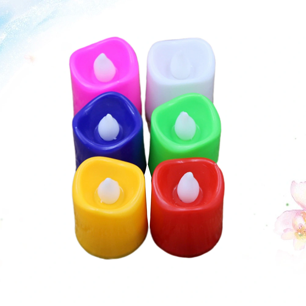 6pcs Colorful LED Candle Light Electric Candle Lamp Candle Lamp Romantic Night Light