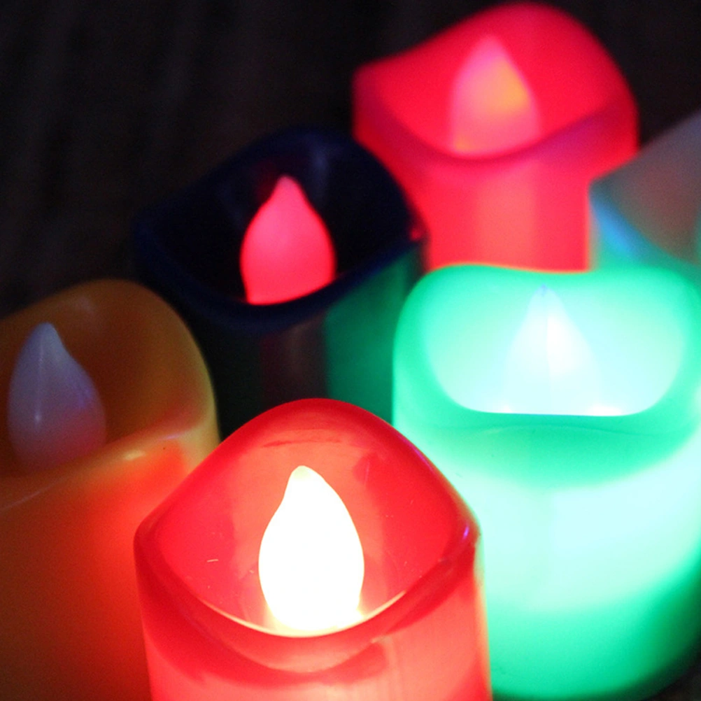 6pcs Colorful LED Candle Light Electric Candle Lamp Candle Lamp Romantic Night Light