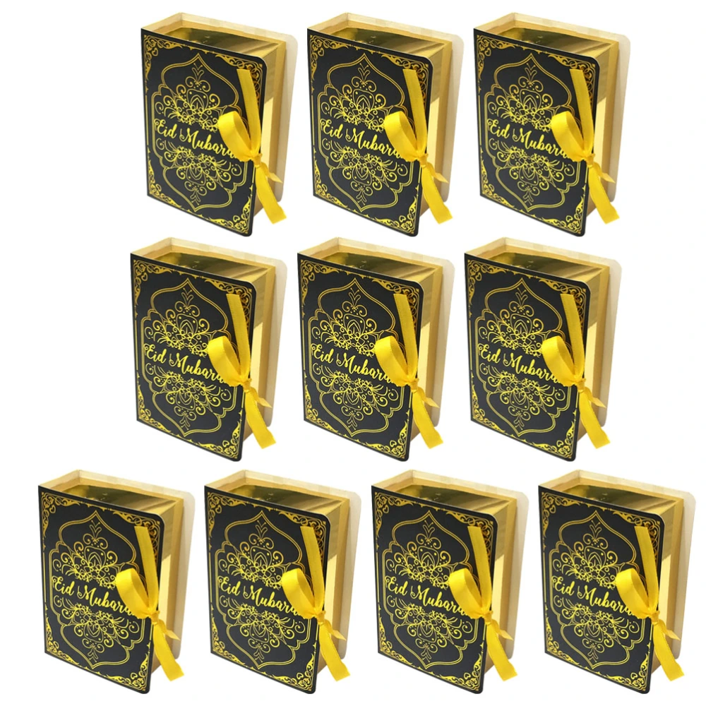 10Pcs Eid Mubarak Candy Boxes The Koran Shaped Paper Gift Packing Boxes