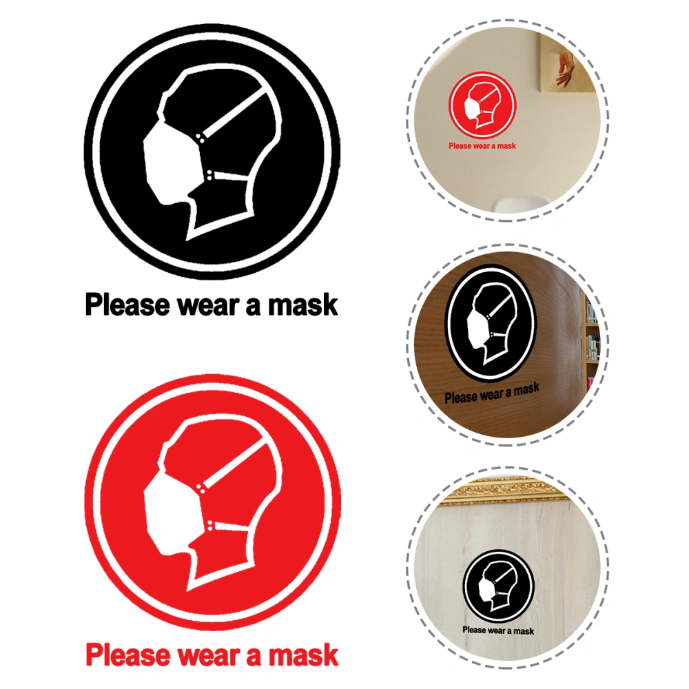 4pcs Mask Sticker Wear Mask Sign Simple Sign Sticker Mask Required Sign for Car