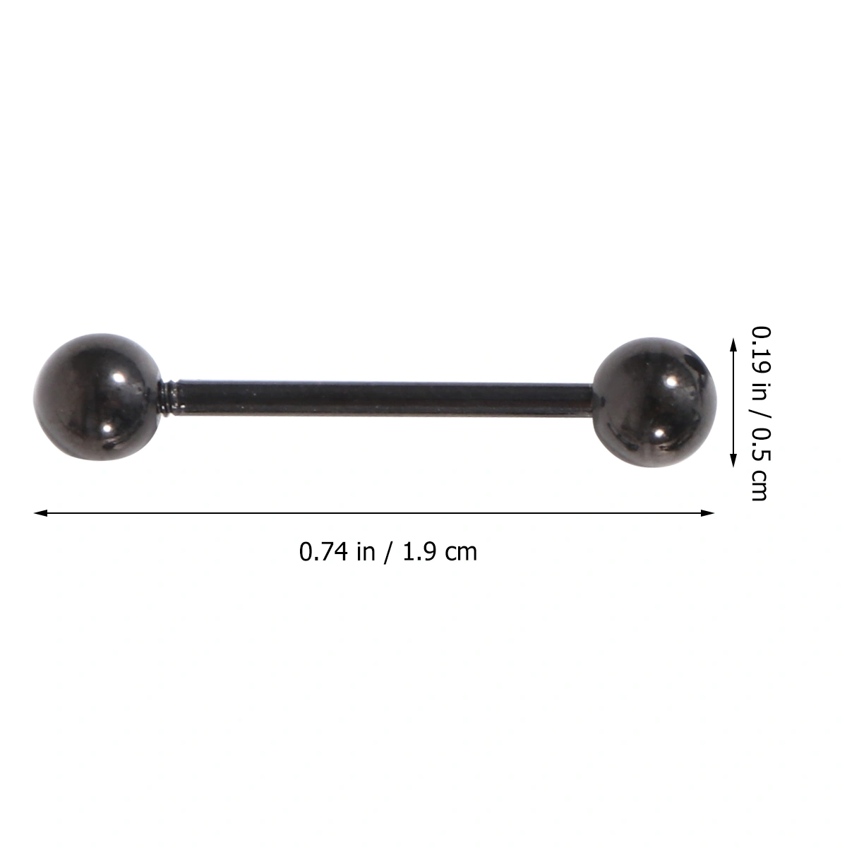 9pcs of One Set Delicate Curved Ring Labret Piercings Jewelry Metal Tongue Pin Simple Body Jewelry Set (Black)