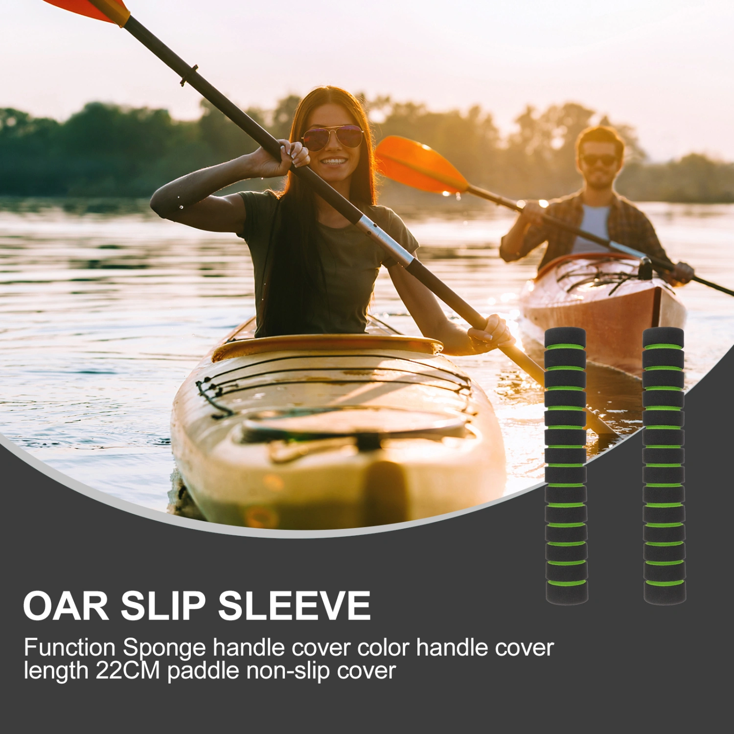 1 Pair of Sponge Kayak Paddle Grips Paddle Rod Protective Covers Kayaking Accessories