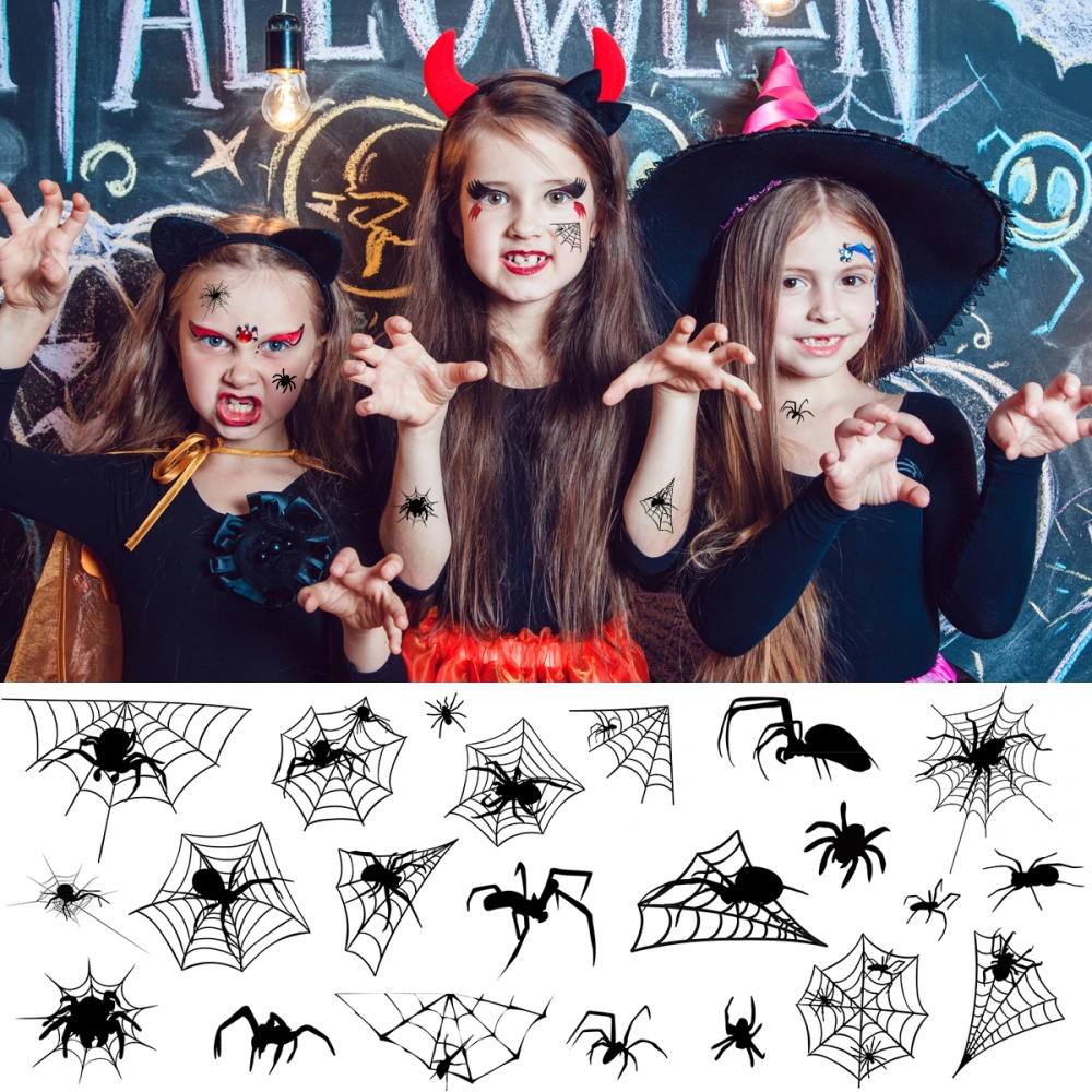 Frcolor 10 Sheets Halloween Art Tattoos Creative Face Body Stickers Party Decorations for Children Adults