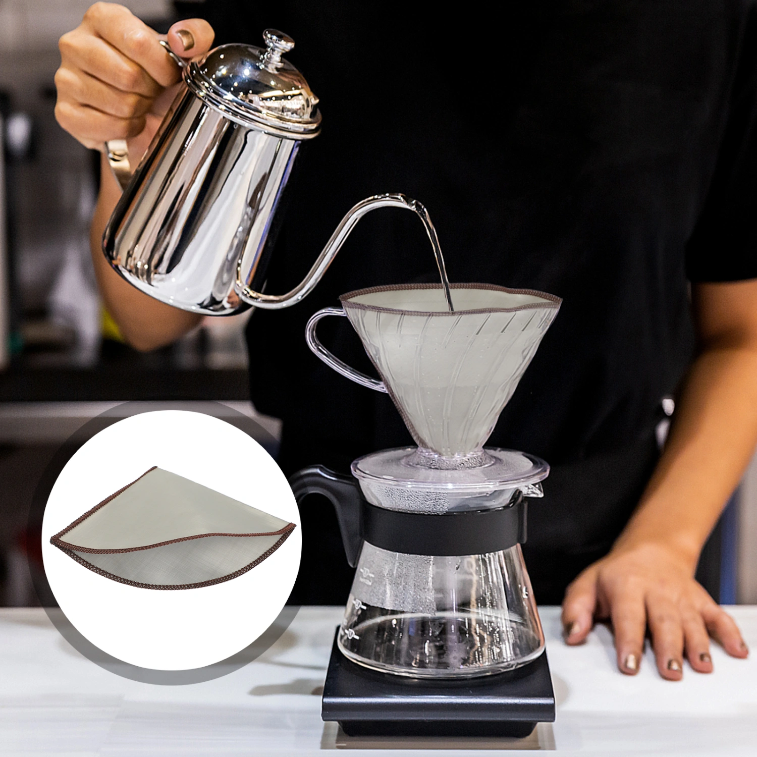 Stainless Steel Coffee Filter Reusable Coffee Cone Dripper Pour Over Coffee Filter Coffee Making Filter