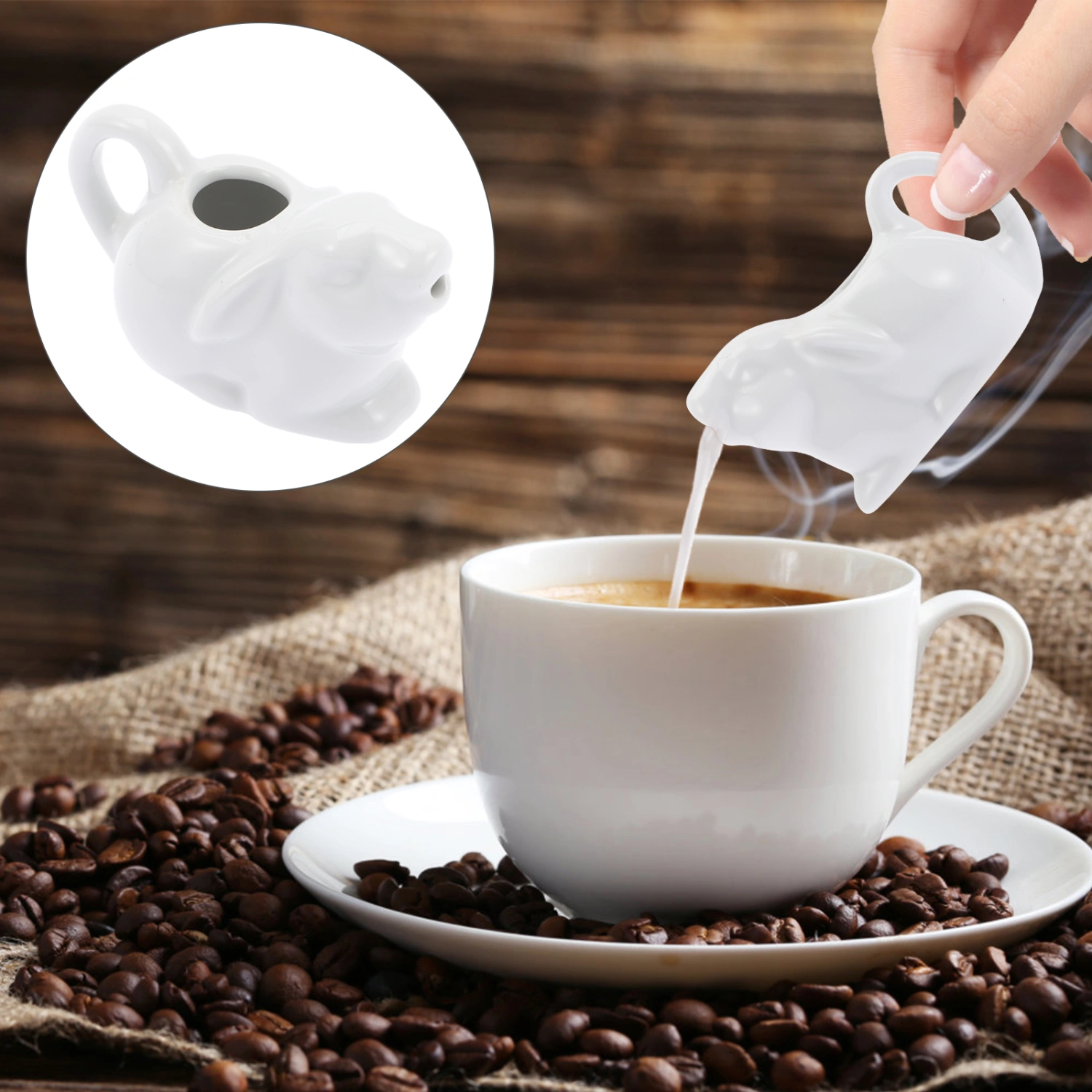 Ceramic Milk Jug Animal Shaped Milk Cup Ceramic Coffee Syrup Pitcher for Home