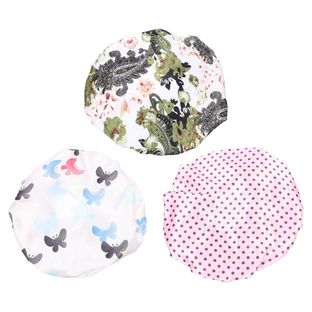 3pcs Multifunction Bath Caps Smooth Supple Shower Bonnet Home Sleeping Hats