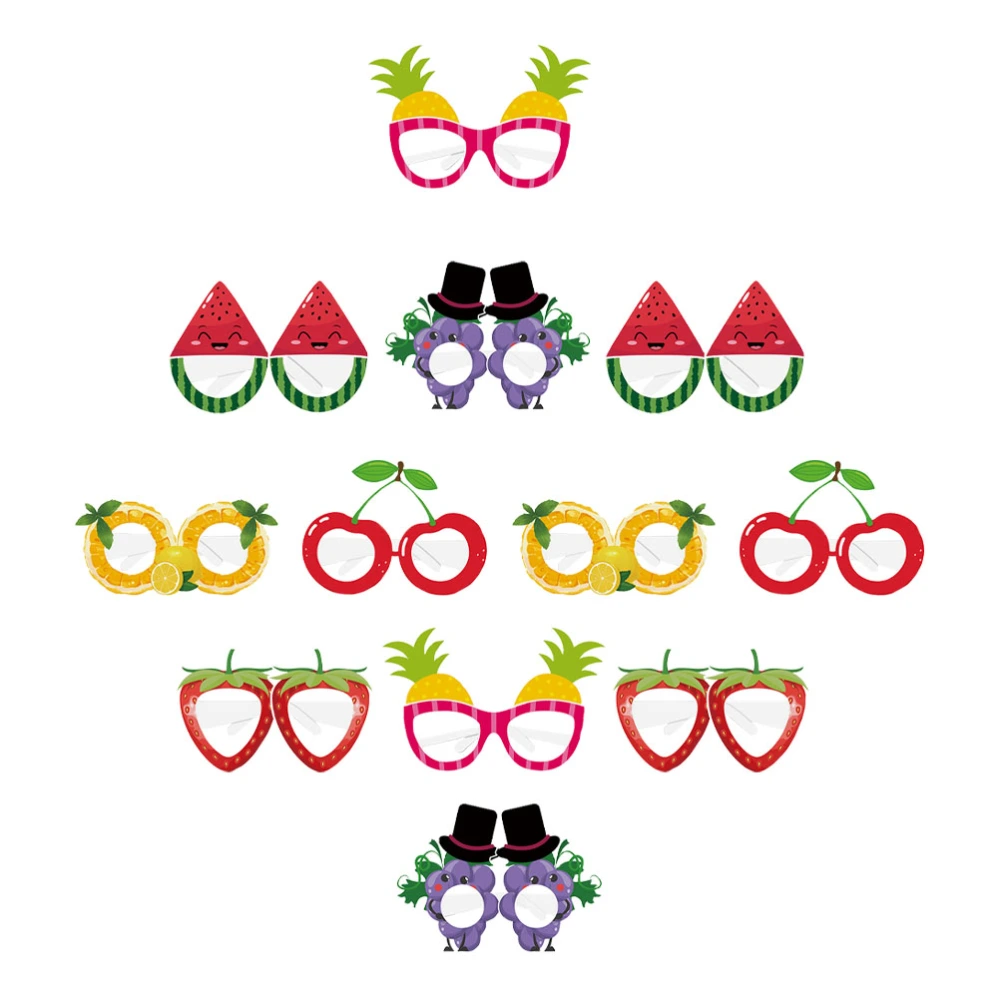 24Pcs Summer Party Glasses Decorative Paper Eyeglasses Children Photo Props