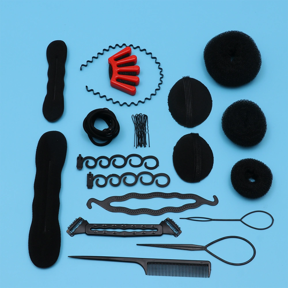 42pcs Hair Accessories Hair Style Tools Useful Care Accessories Hair Braiding Tools for Woman (Black)