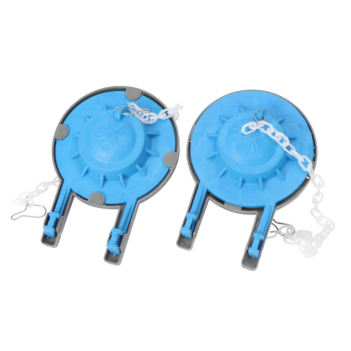 2Pc Water Tank Old-fashioned Rubber Parts Accessories Toilet Drain Plugs Shoot Closure Seal Cover Rubber Flap Cover with Chain (Blue)