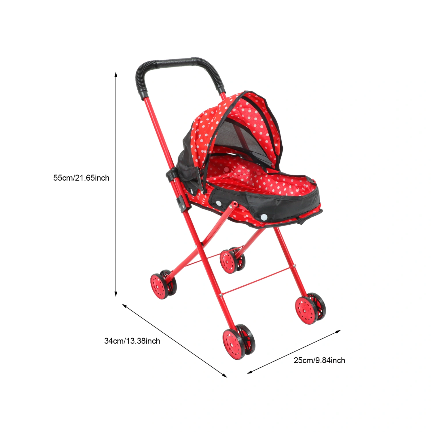 1pc Multi-functional Baby Walker Trolley Children's Toys Children Folding Cart Adjustment Height Walker(Priting Pattern)