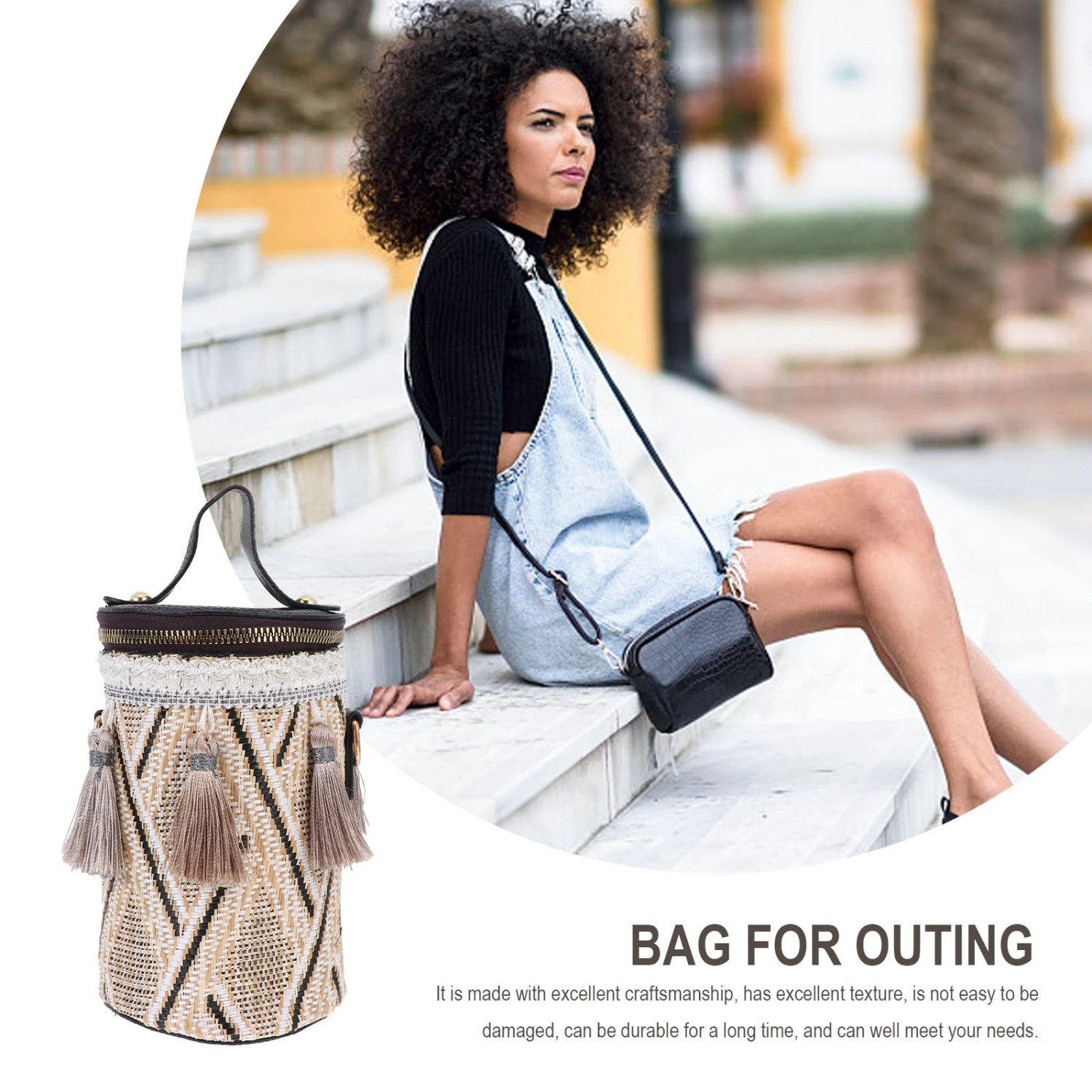 Fashion Women Sling Bag Hand-woven Messenger Bags Bohemian Shoulder Bag