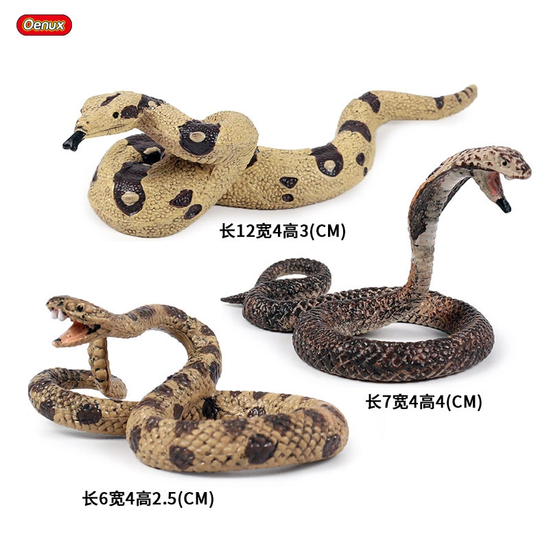 3pcs Simulated Snake Model Lifelike Snake Props Realistic Small Snake Models