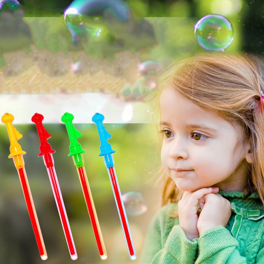 4pcs Funny Bubble Stick Outdoor Playing Bubble Wands Toys Bubble Maker Stick Party Favors for Kids without Bubble Liquid (Random Color)