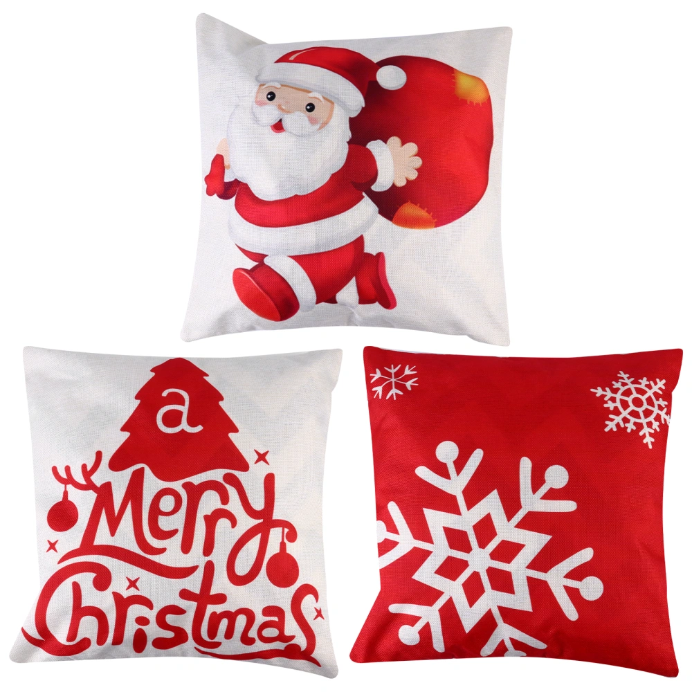 3pcs Christmas Pillow Case Pillow Cover Decorative Pillowcase Pillow Protector