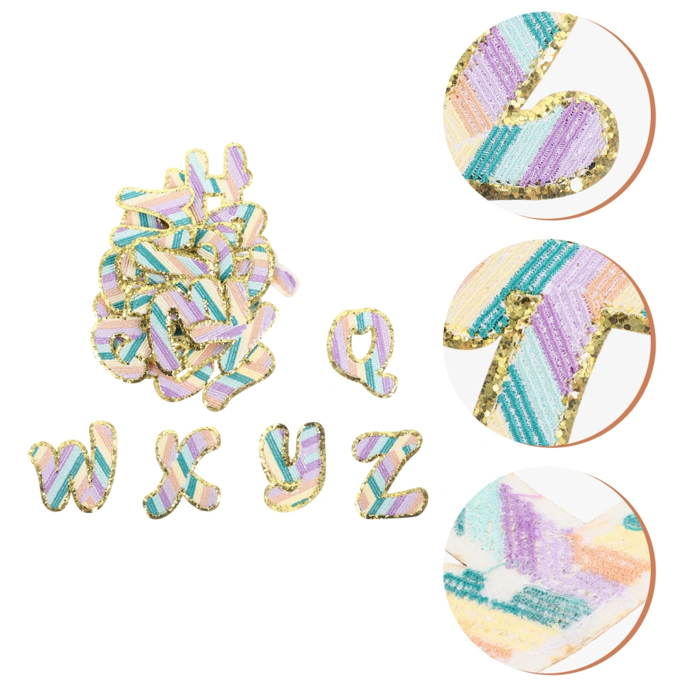 26pcs English Alphabet Patches Clothing Sewing Appliques DIY Embroidered Patches