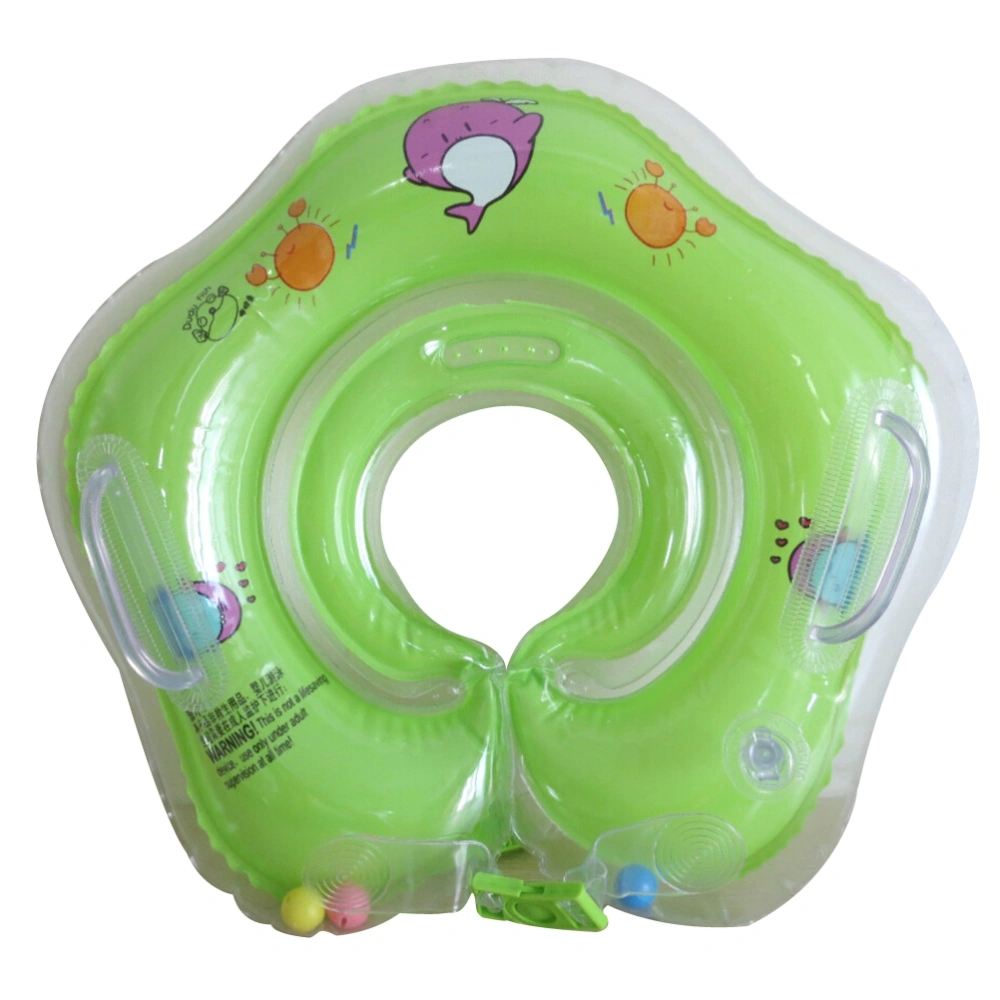 Inflatable Swimming Ring Summer Floating Neck Swim Ring for Baby Infant Toddler Newborn Water Exercise (Green)