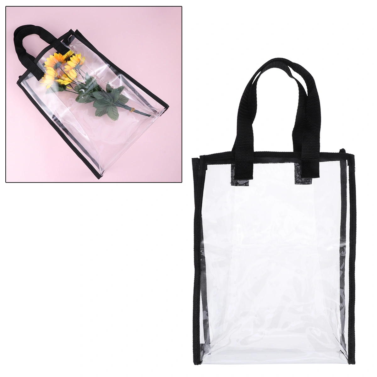 Clear Shopping Bag Security Work Tote Shoulder Bag Transparent Womens Handbag