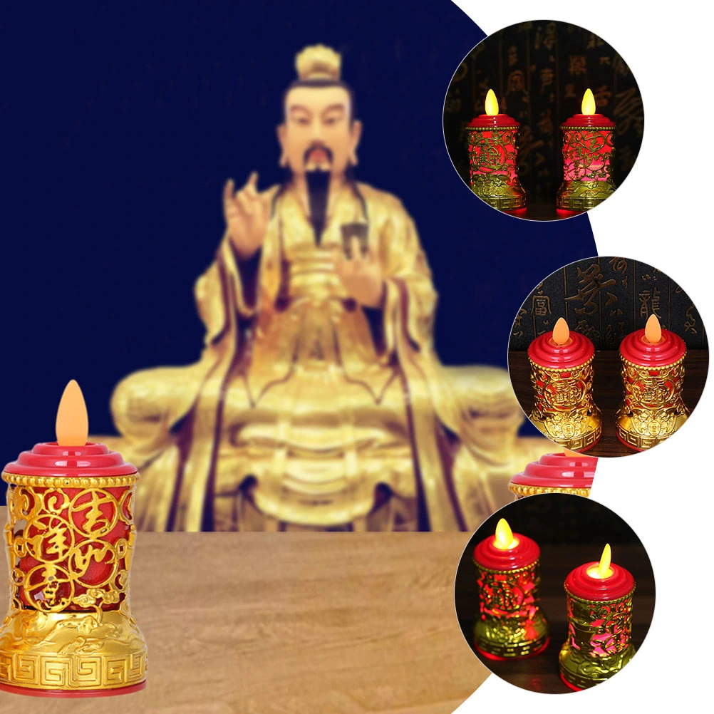 Candle Lamp Buddha Candle Light Chinese Altar Candle Buddhist Led Candle Lamp
