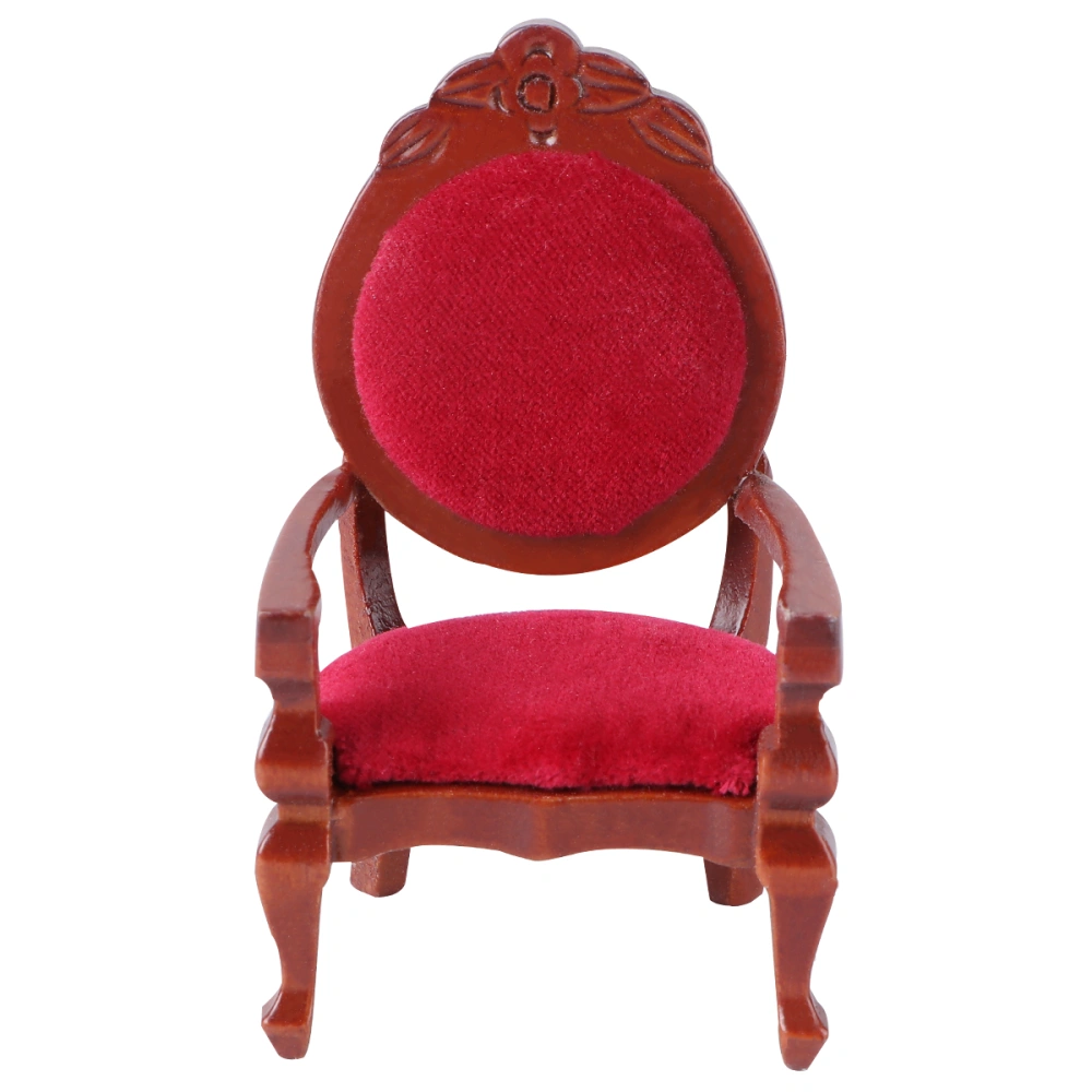 1Pc Mini Chair Ornament Mini Furniture Adornment Wooden Chair Furniture Model