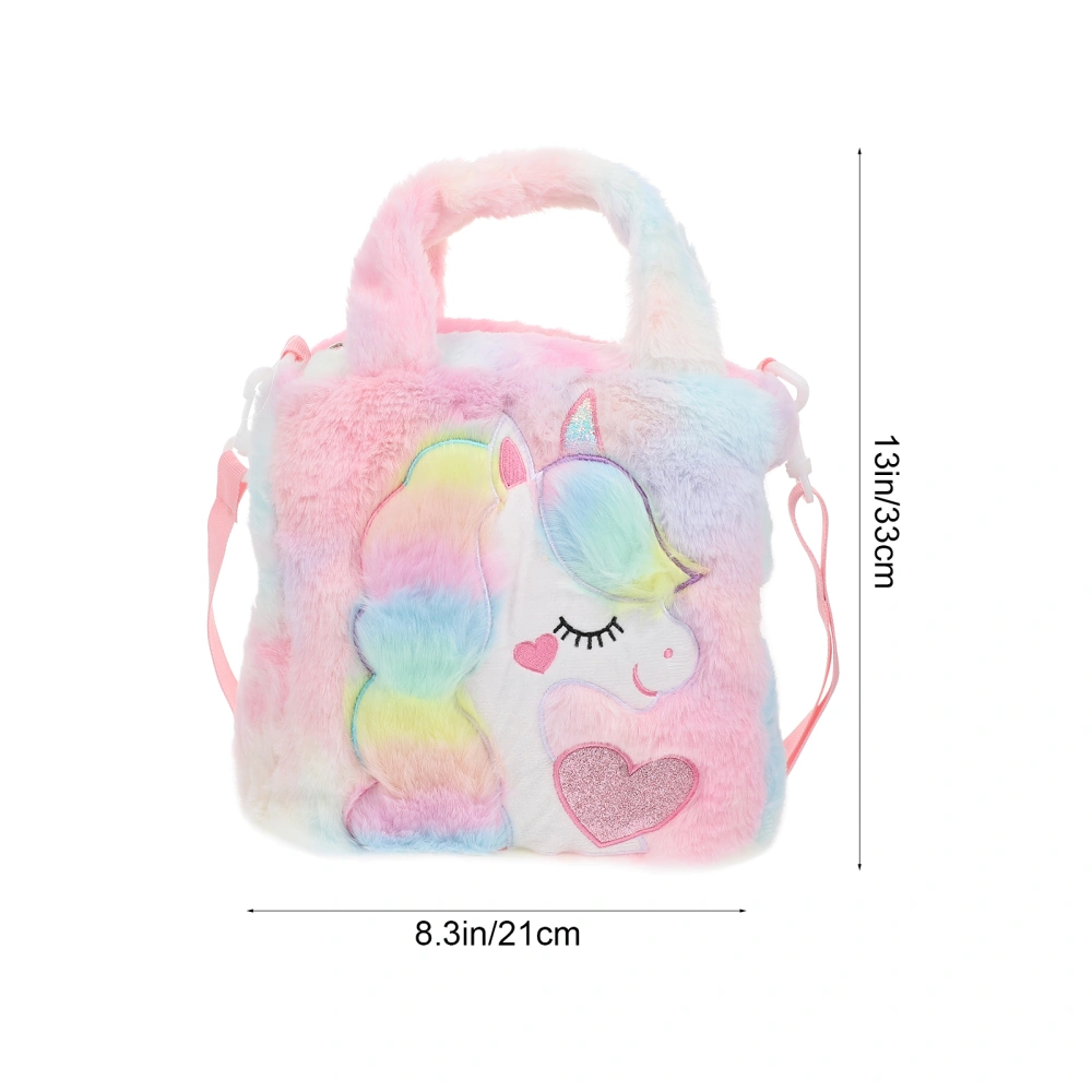 Cartoon Unicorn Cross-body Bag Lovely Unicorn Pattern Single-shoulder Bag for Kids