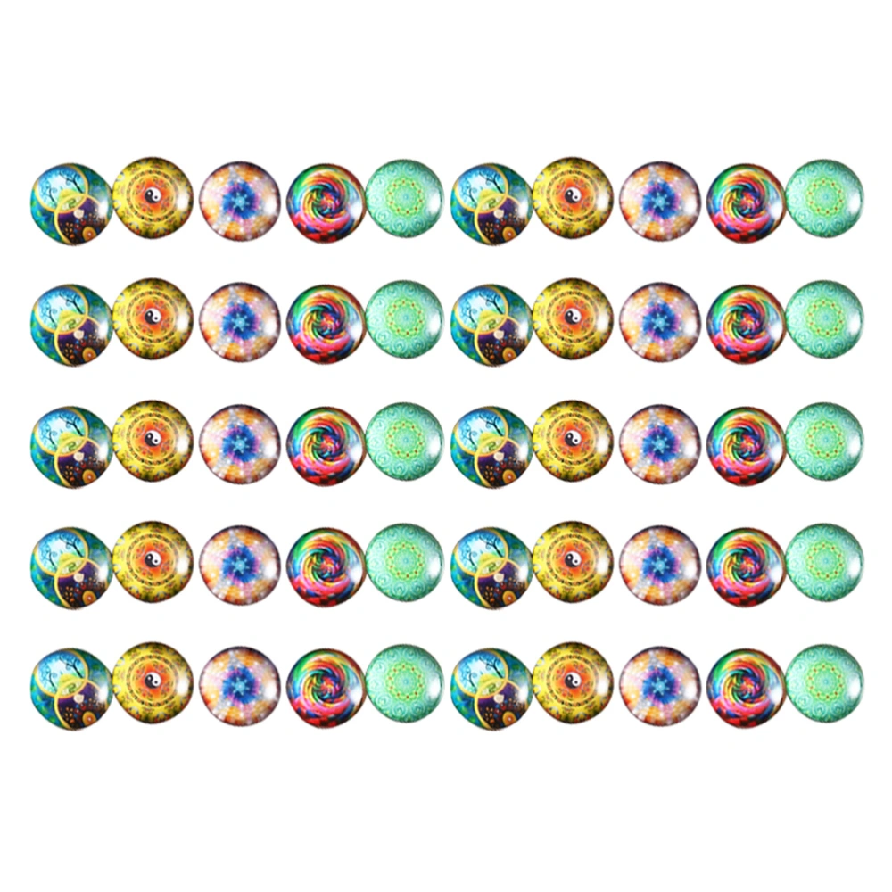 50pcs Round Glass Patches Jewelry Crafts Gemstone Patches DIY Keychain Materials