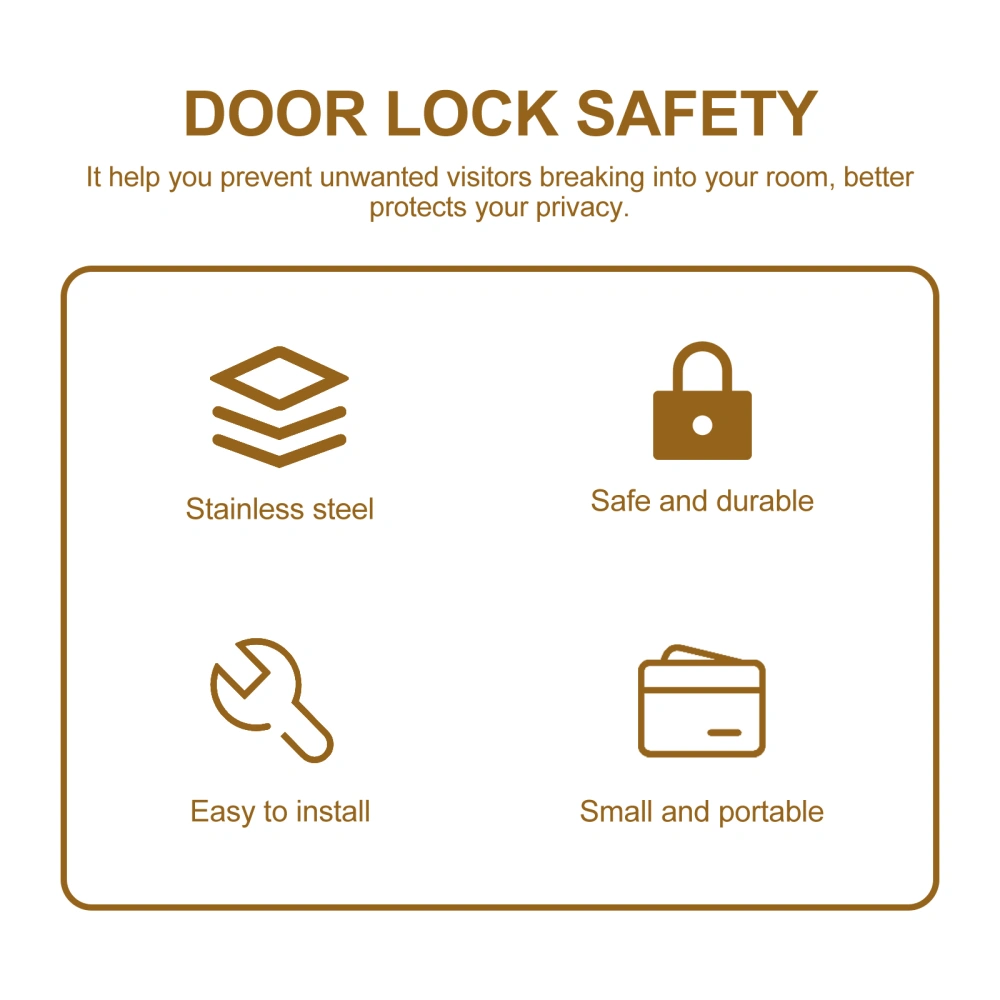 Door Chain Lock Inside Door Chain Guard Lock Stainless Steel Door Safety Lock