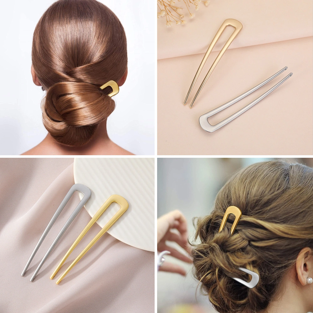 6pcs Simple Alloy Hair Clips Girl Hairpin Chic Hair Stick Hair Accessories