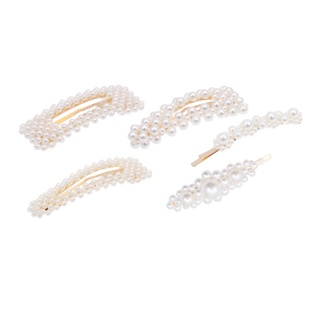 5PCS Per Set Practical Pearl Hair Clip Set Sweet Style Wind Adult Hair Clip