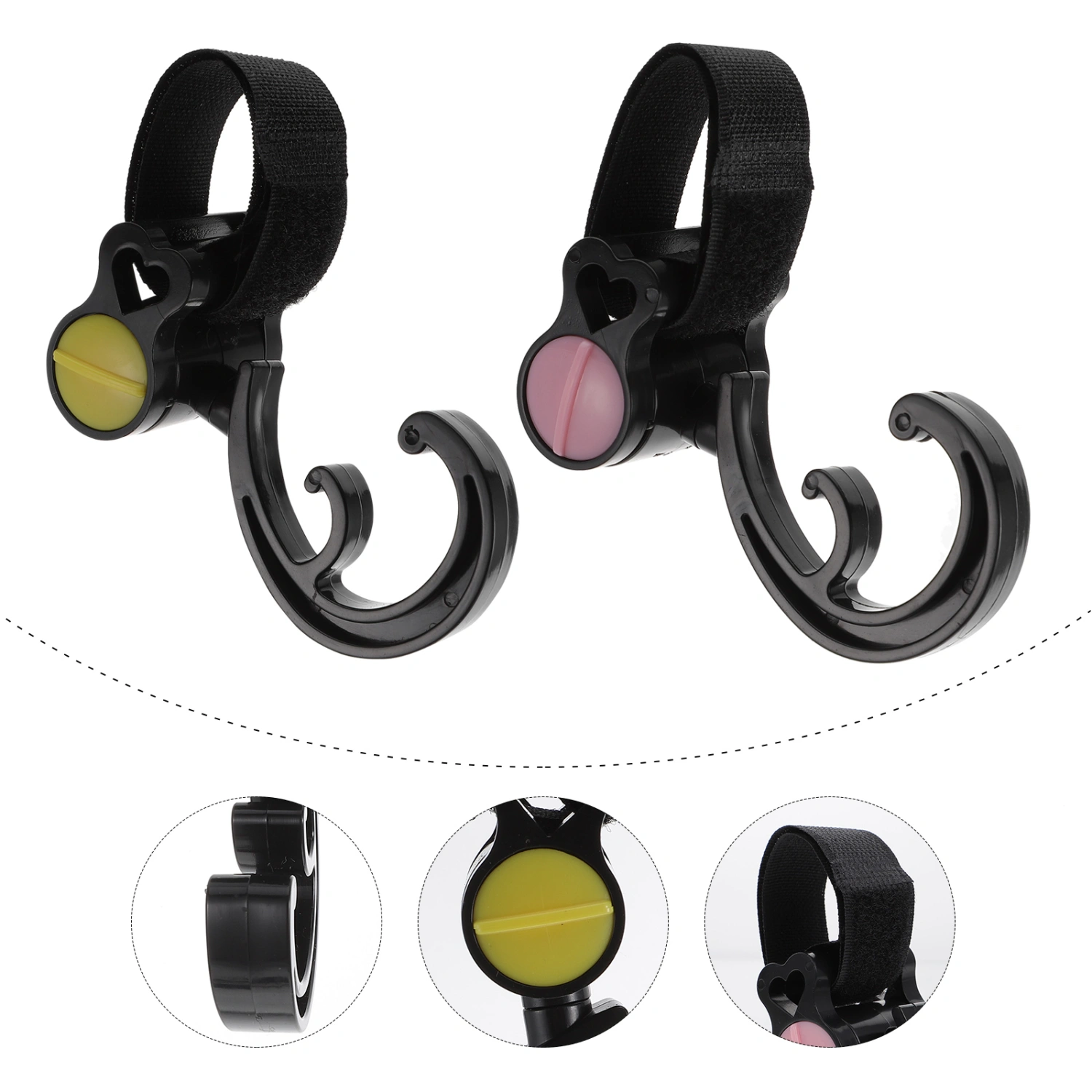 4 Pcs Stroller Hooks Baby Stroller Hangers Rotatable Stroller Hanging Hooks