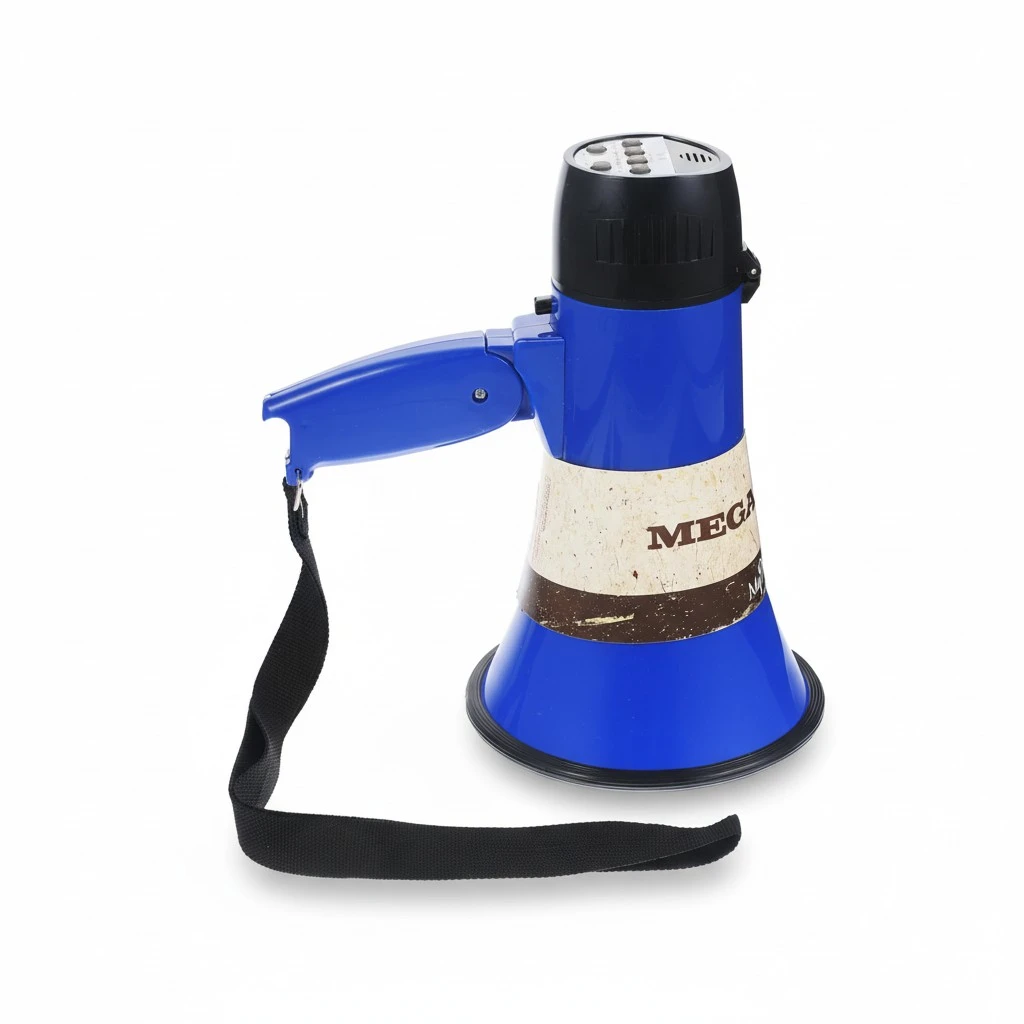 1 Pc Handheld Megaphone Hawk Trumpet Megaphone Sound Amplifier Microphone Recording Megaphone (Blue)