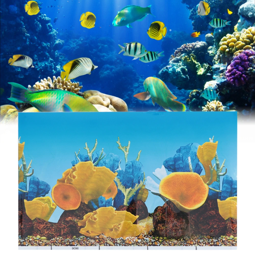 Double-sided Adhesive Wallpaper Fish Tank Decorative Pictures Aquarium Background Sticker Simulation Underwater Backdrop Decor (Colorful)