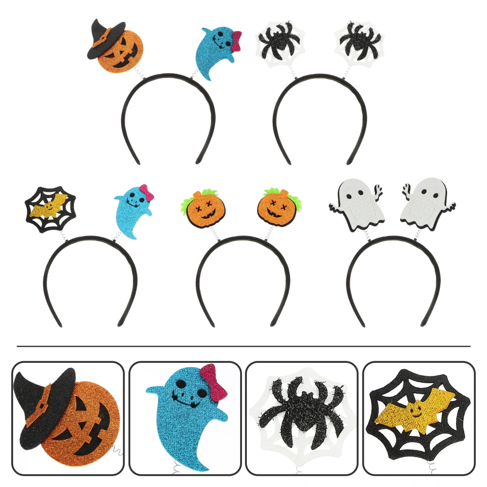 5Pcs Halloween Theme Hairband Halloween Costume Decor Halloween Ornament