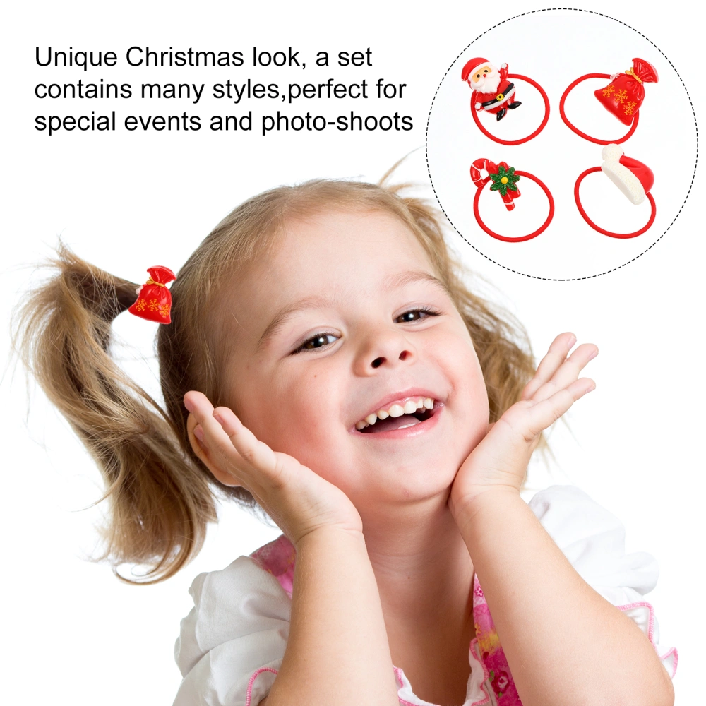 10pcs Children Christmas Hair Tie Rubber Band Headdress Baby Mini Hair Accessory