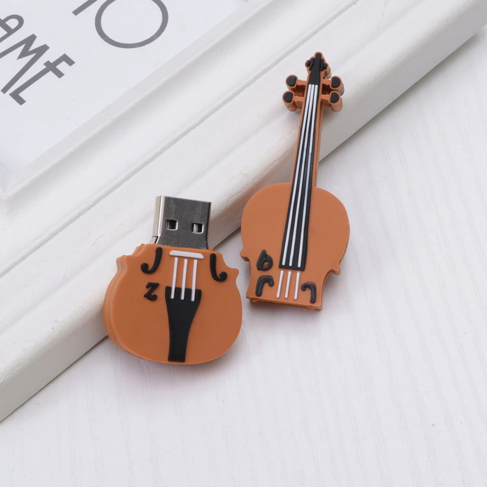 Viola Shape USB Flash Drive Creative Musical Instrument Memory Stick PVC Data Storage Device Gift (16GB)