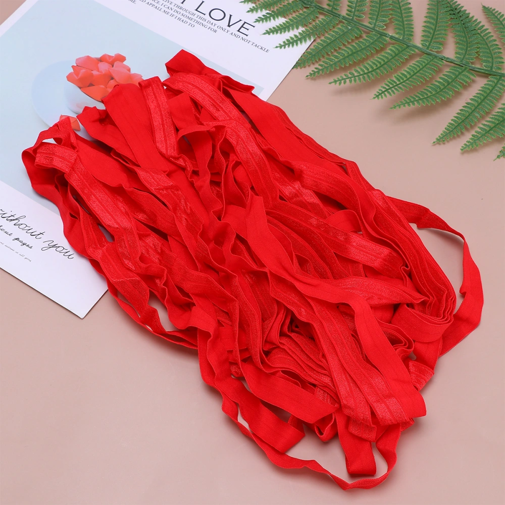 1PC 20M Long 1.5CM Wide Chinlon Elastic Bands Colorful Double Back Wrapping Strip Stretchy Clothing Band Thickening Sewing Band Clothing Accessories for Home Store (Red)