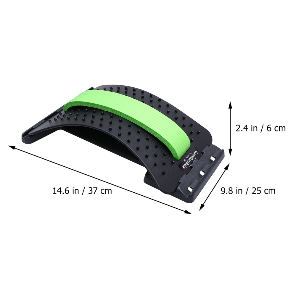 Professional Spine Pain Relief Lumbar Traction Stretching Device Waist Spine Relax Back Massage Board (Green)