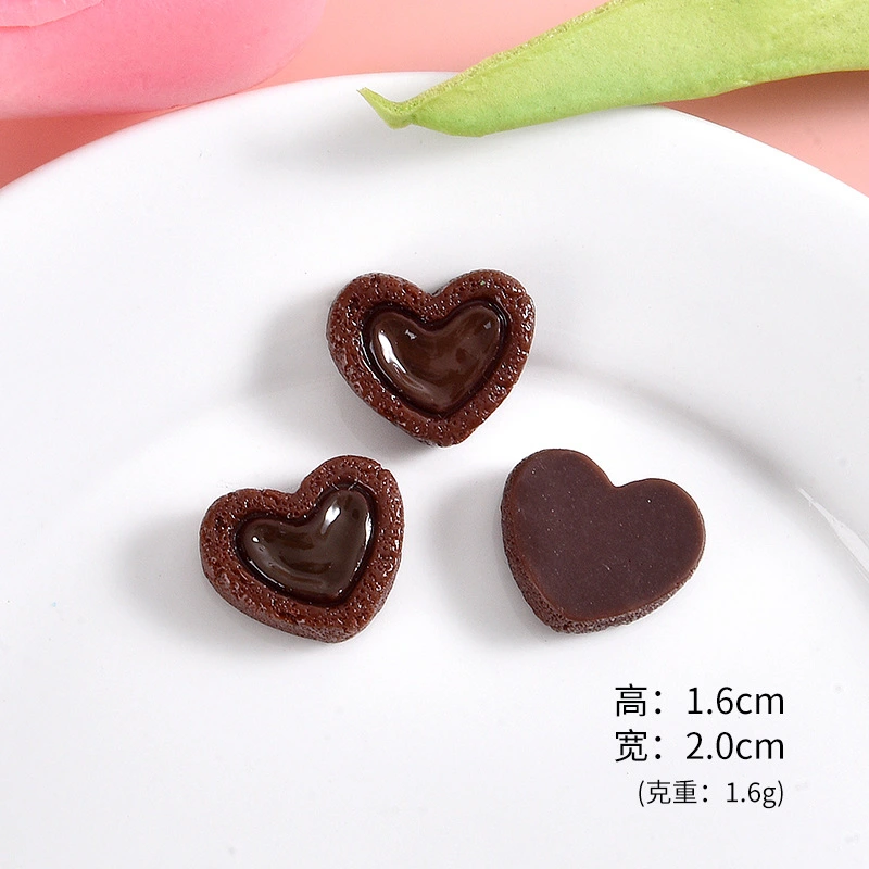 48pcs Cartoon Heart Charms Decorative Resin Charms Phone Case DIY Ornaments