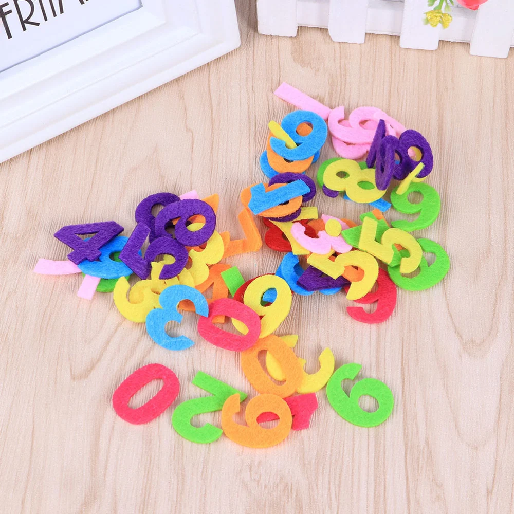 200 Pcs Letter Felt Ornament English Letters and Number Figures Color Patches for DIY Craft Handmade Scrapbooking Kids Tools Gifts (Number, Letter Style, 100 for Each, Random Style and Color)