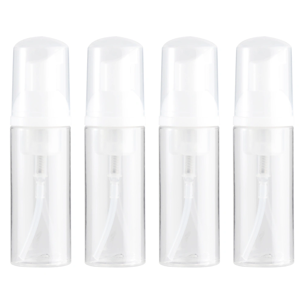 4 Pcs 50ml PET Foming Bottle Makeup Pump Bottle Bubble Maker Transparent Subpackaging Bottle Outdoor Cosmetic Supplies (Transparent)