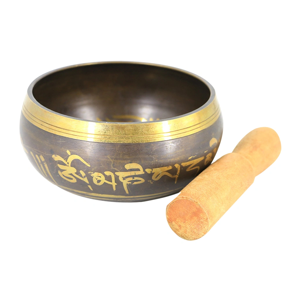 Buddha Sound Bowl Chanting Bowl Yoga Meditation Bowl Sound Therapy Bowl with a Small Mallet Home Decorations Supplies Size 11.5CM